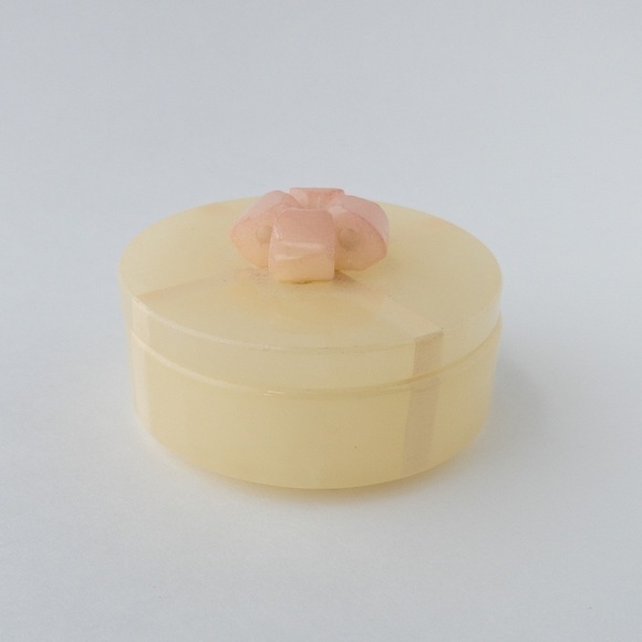 Natural Stone Jewelry Box Trinket Dish Jar with Lid Vintage - Picture 3 of 13